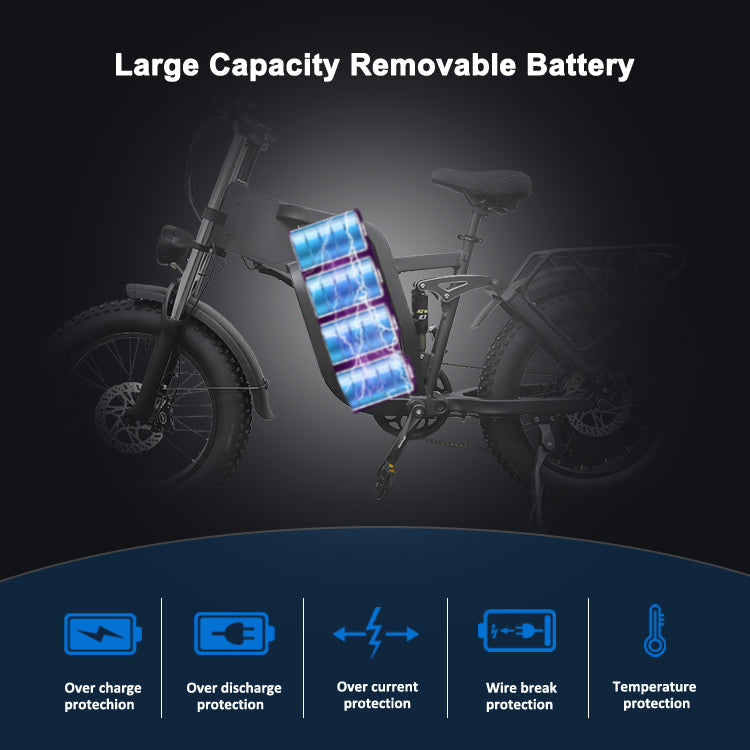 US Warehouse Stock X20 Pro 20*4.0" Fat Tire Electric Bike with 1000W Motor 48V 10-30Ah Battery