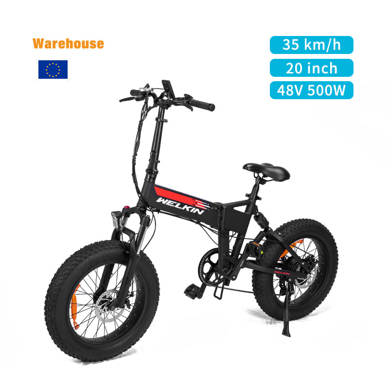 UK Warehouse Stock WKES001 20*4.0" Fat Tire Electric Bike with 500W Motor 48V 10.4Ah Battery