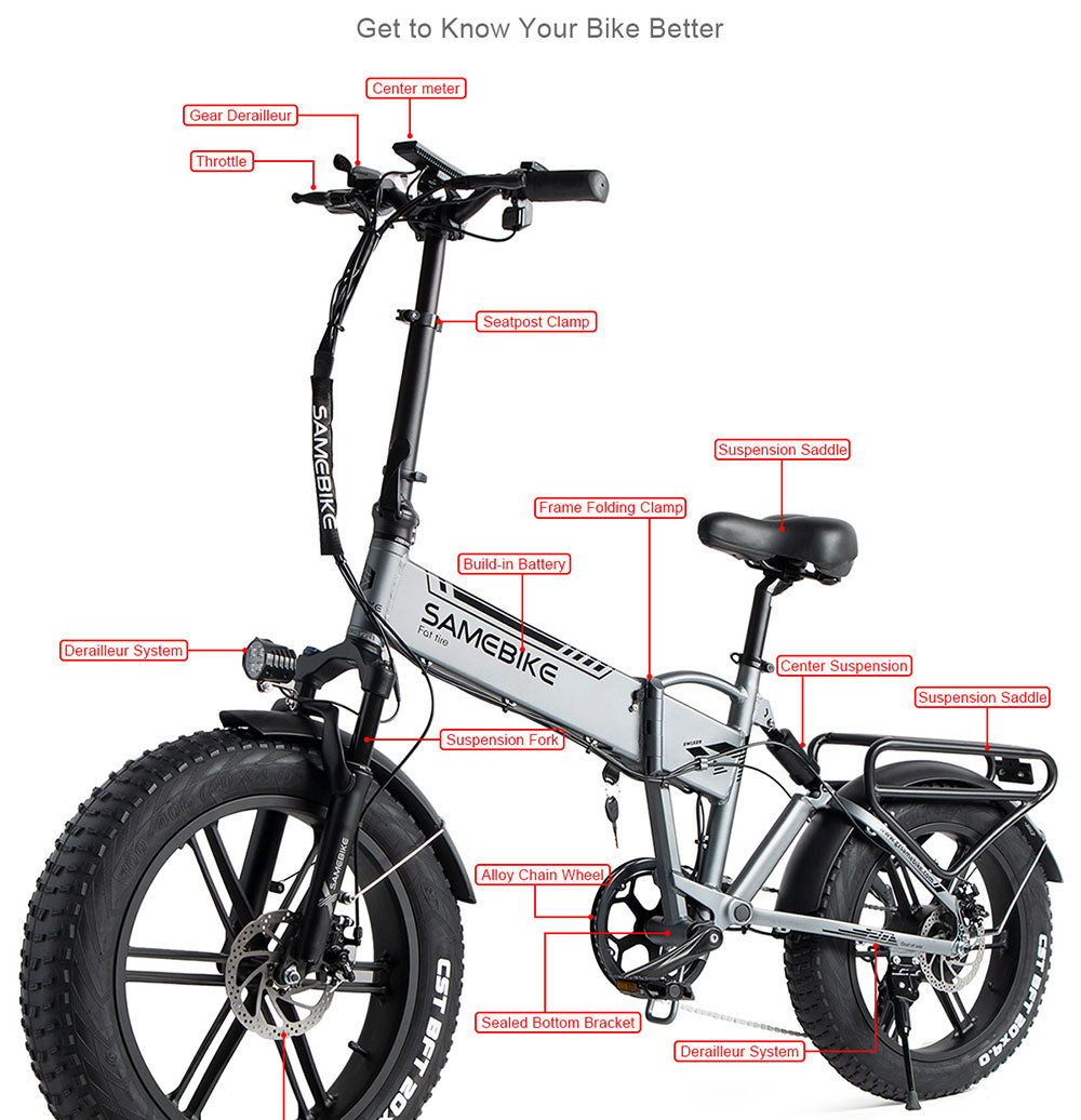 CA Warehouse Stock GYL093 20 Inch DC 48V Electric Bike with 500W Brushless Motor