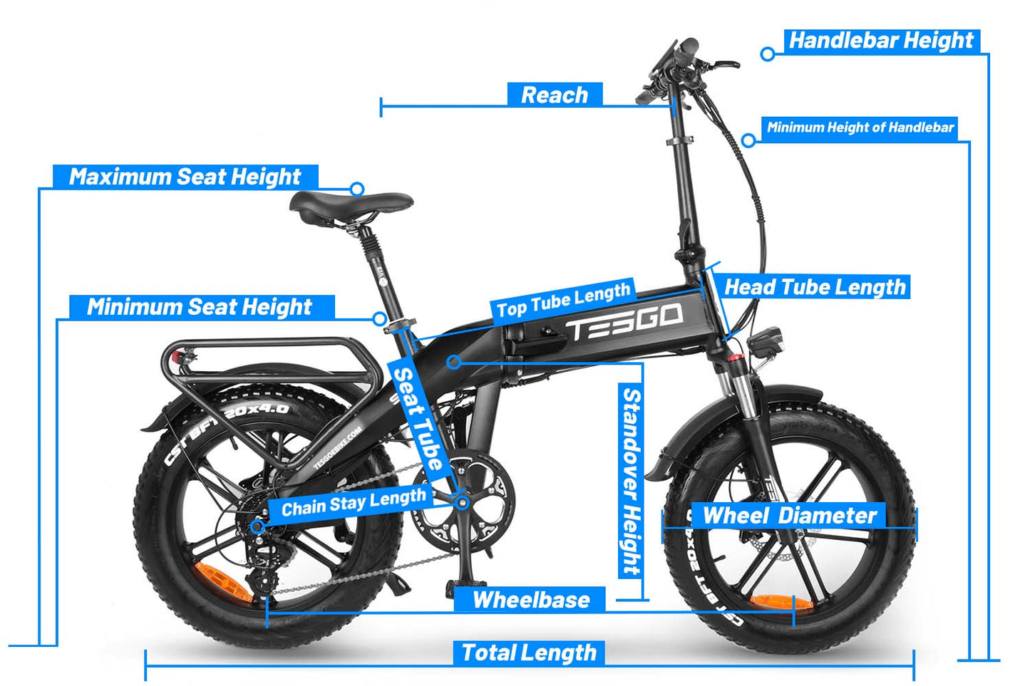 US Warehouse Stock STT 20*4.0" Fat Tire Electric Bike with 1000W Motor 48V 17.4Ah Battery