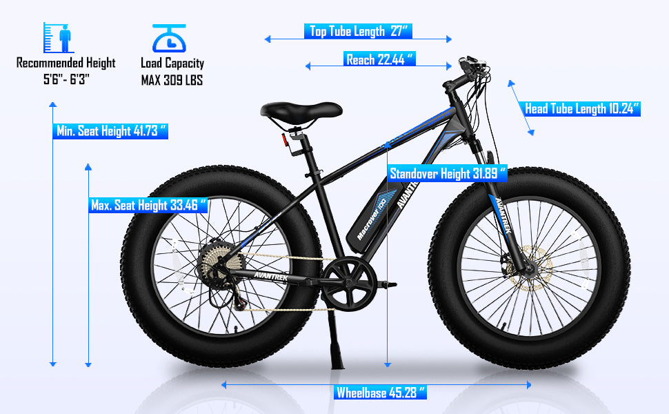 CA Warehouse Stock Macrover 100 26*4.0" Fat Tire Electric Bike with 500W Motor 36V 13Ah Battery