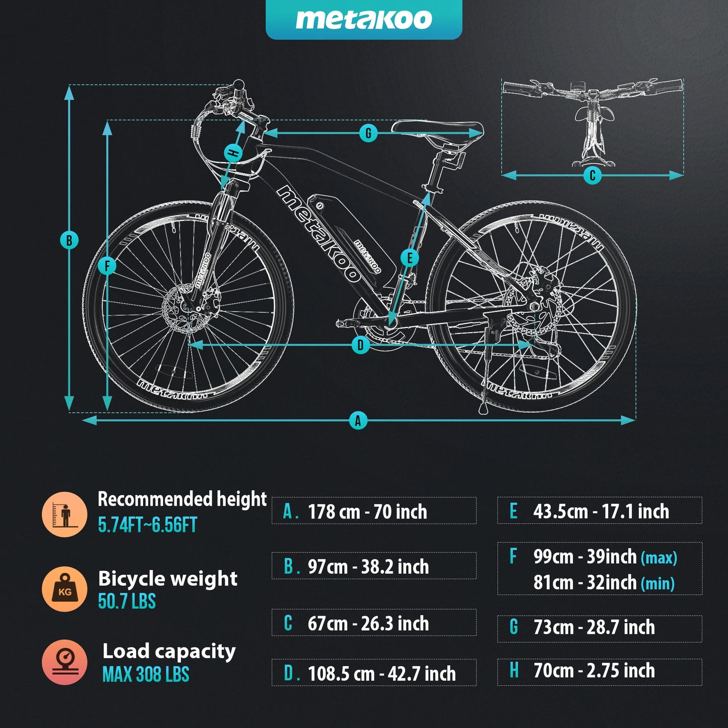 CA Warehouse Stock Cybertrack 300 27.5*2.1" Tire Electric Bike with 500W Motor 48V 10.4Ah Battery