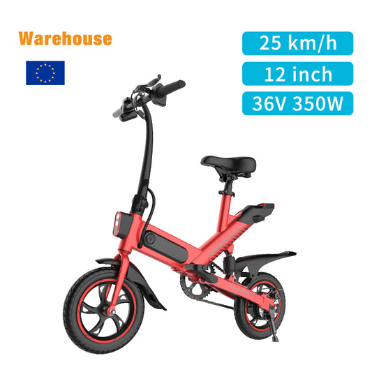 PL Warehouse Stock BK2-2 12*2.125" Tire Electric Bike with 350W Motor 36V 6Ah Battery