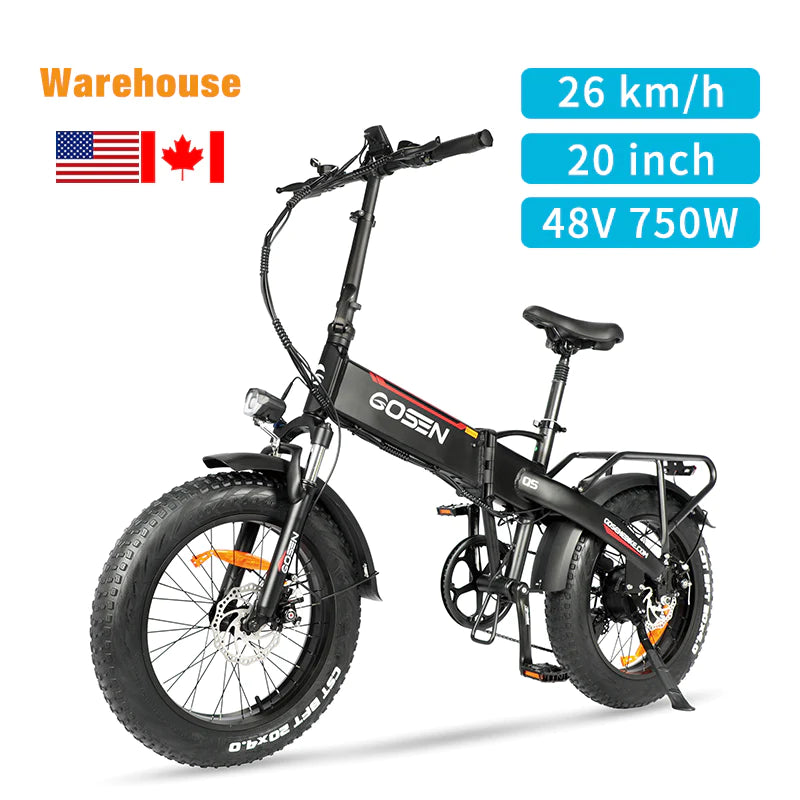 CA Warehouse Stock Q5 20*4.0" Fat Tire Electric Bike with 750W Motor 48V 12Ah Battery