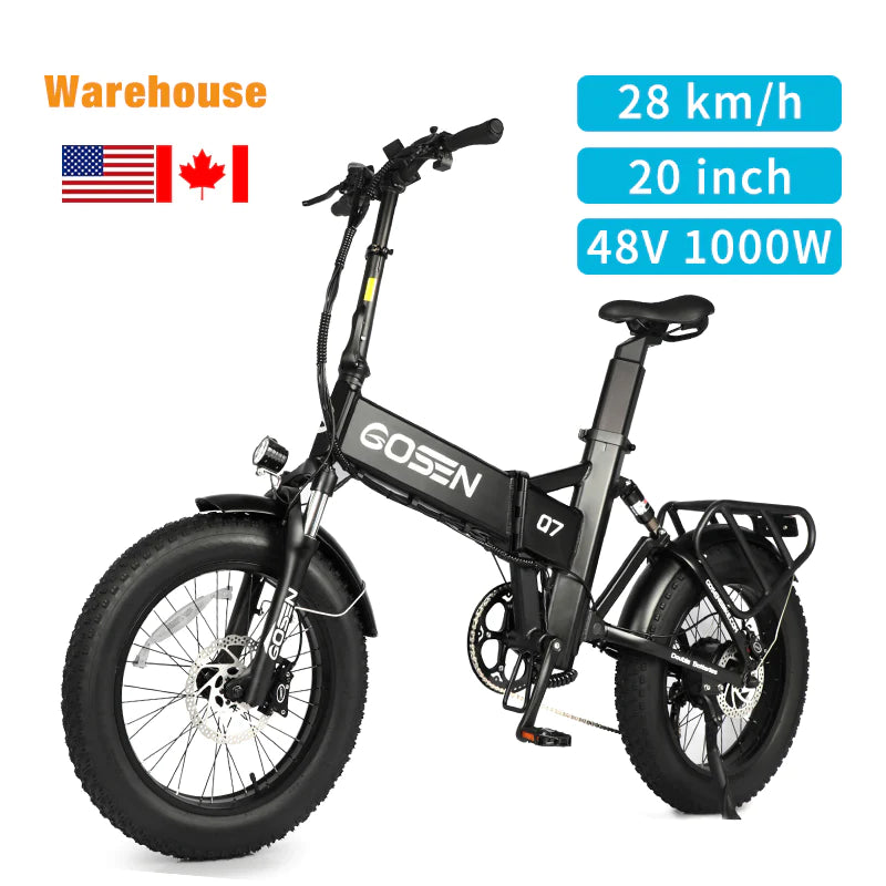 CA Warehouse Stock Q7-DB 20*4.0" Fat Tire Electric Bike with 1000W Motor 48V 31Ah Battery