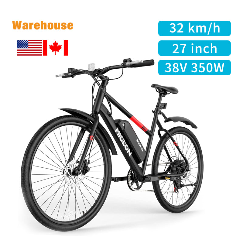 CA Warehouse Stock Macmission 100 27.5*1.75" Tire Electric Bike with 350W Motor 36V 13Ah Battery