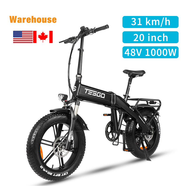US Warehouse Stock STT 20*4.0" Fat Tire Electric Bike with 1000W Motor 48V 17.4Ah Battery