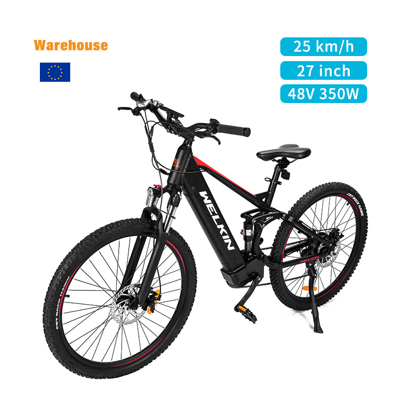 PL Warehouse Stock WKES002 27.5*2.25" Tire Electric Bike with 350W Motor 48V 10.4Ah Battery